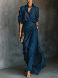 Céleste | Elegantes Set aus Bluse und langem Rock