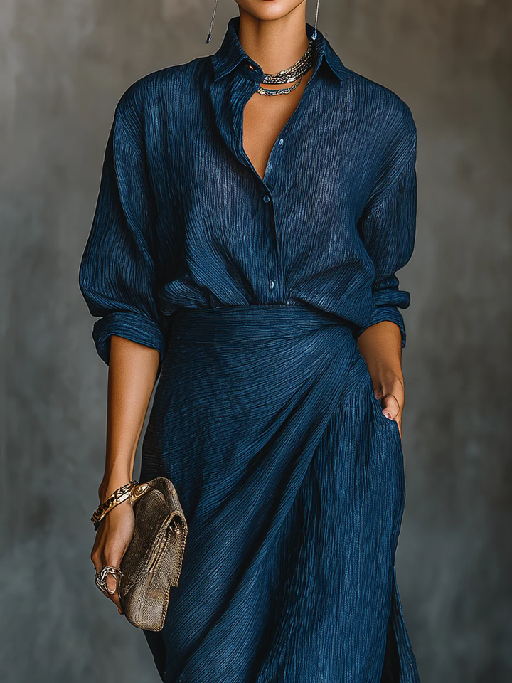 Céleste | Elegantes Set aus Bluse und langem Rock
