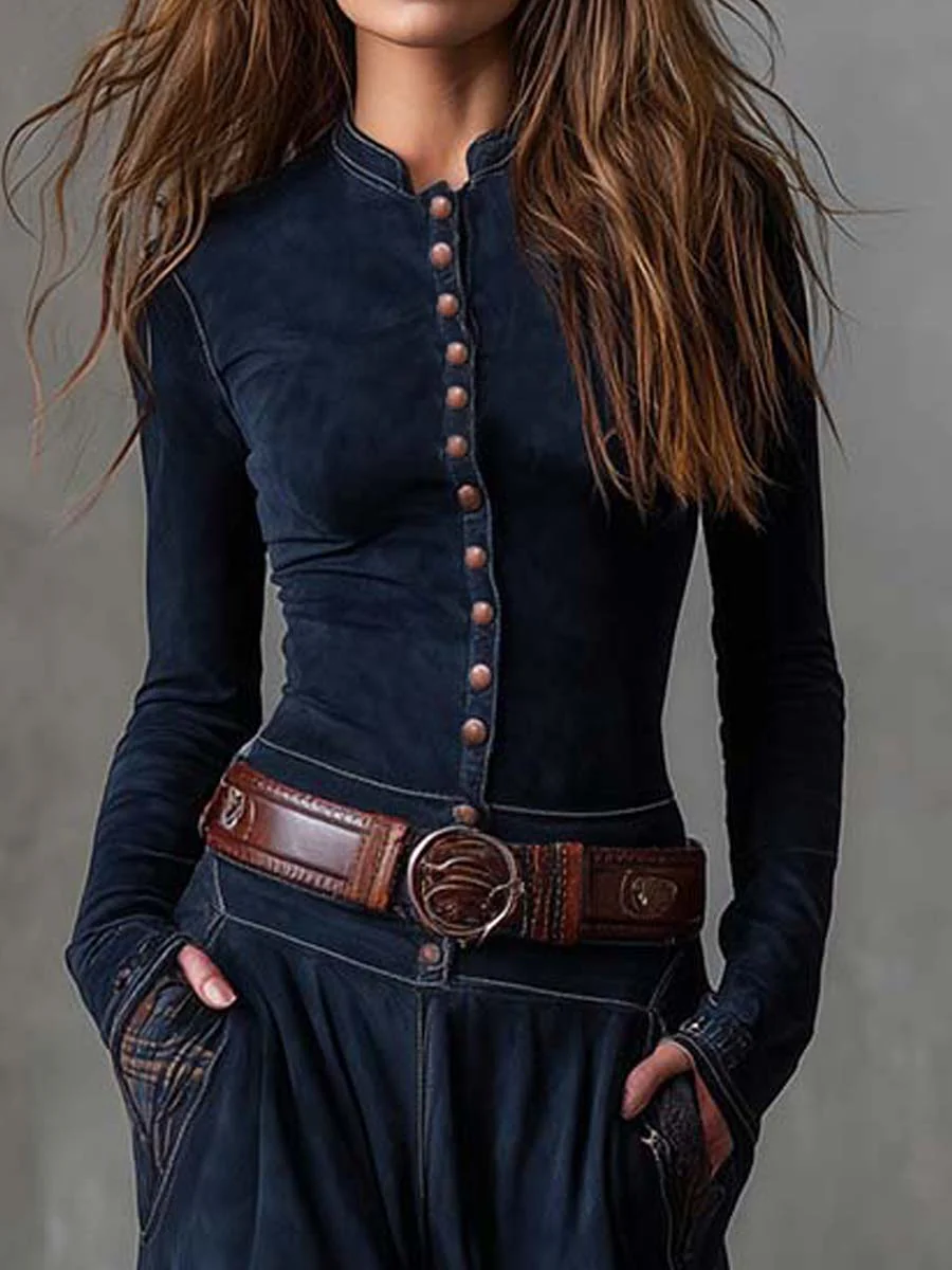 Élise | Langes Wildleder-Effektkleid mit Gürtel