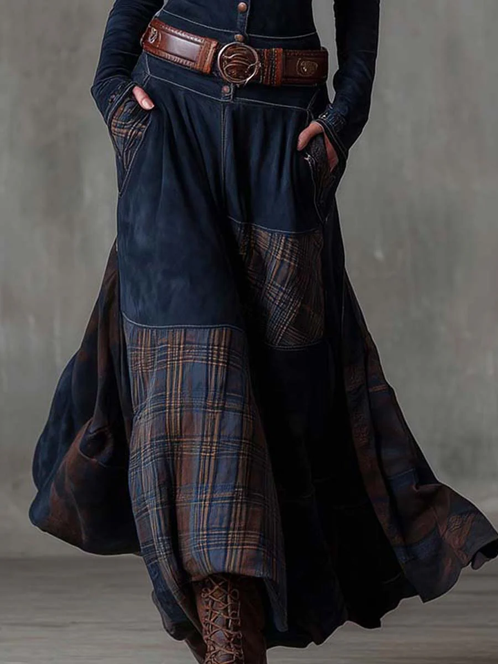 Élise | Langes Wildleder-Effektkleid mit Gürtel