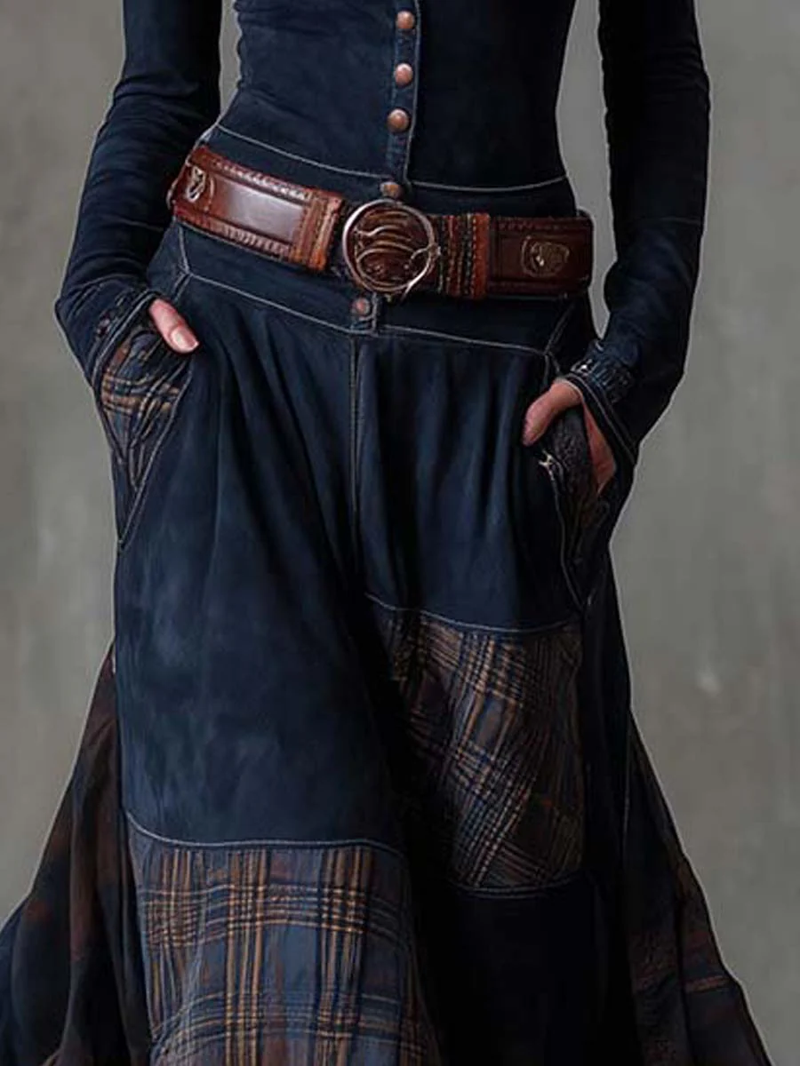 Élise | Langes Wildleder-Effektkleid mit Gürtel