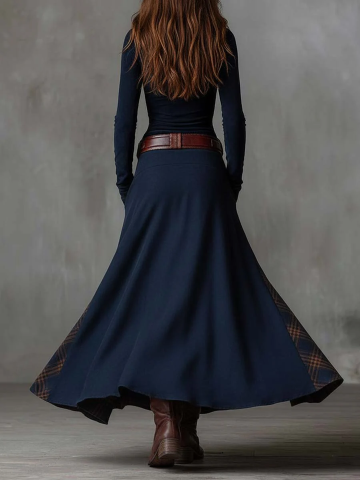 Élise | Langes Wildleder-Effektkleid mit Gürtel