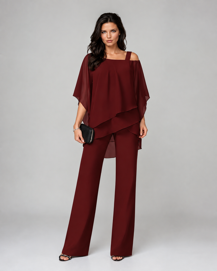 Monique™ | Elegantes Zweiteiliges Set Mit Geschichteter Bluse