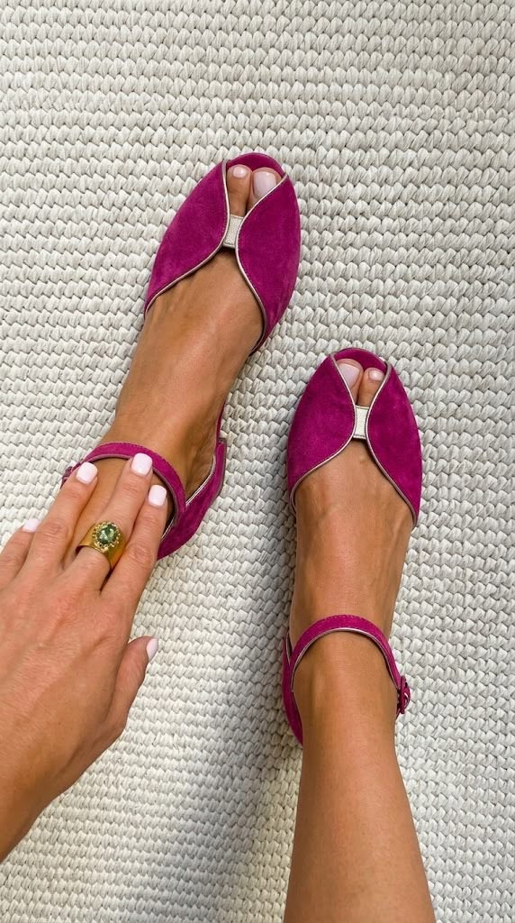 JUNI | Metallischer Besatz Offene Zehen Ballerinas