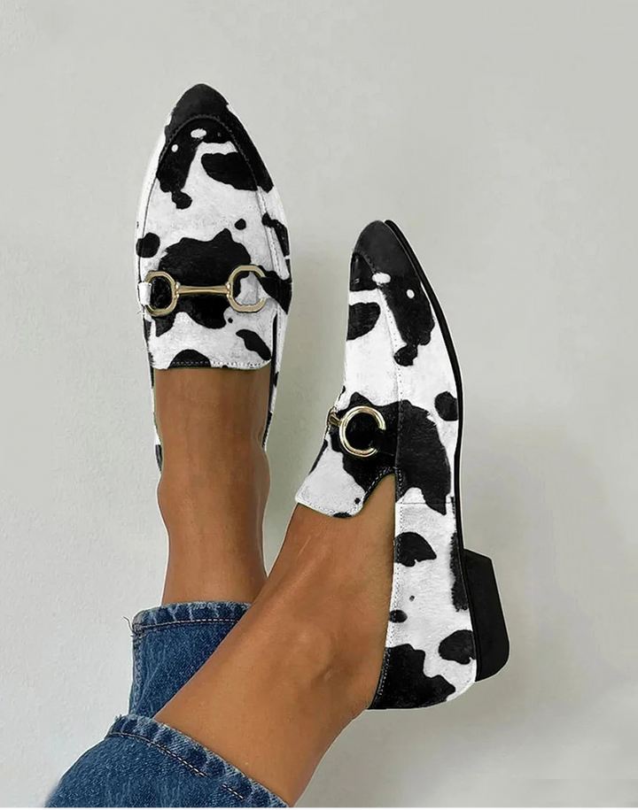 Louise | Damen Mokassins mit Druck und Schnalle