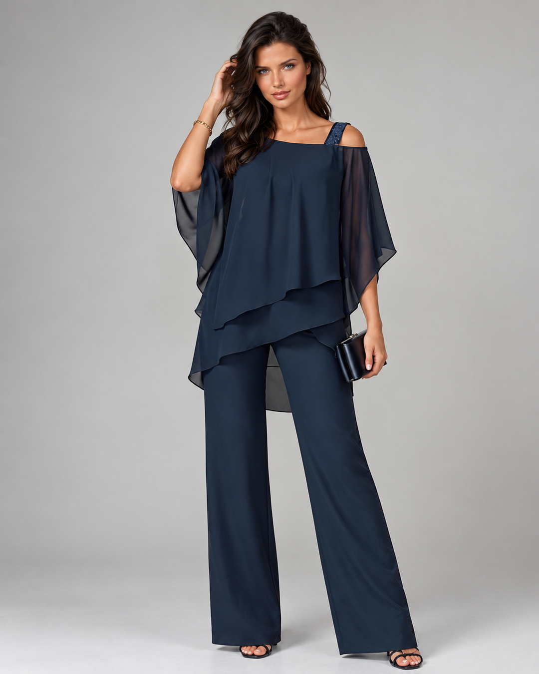 Monique™ | Elegantes Zweiteiliges Set Mit Geschichteter Bluse