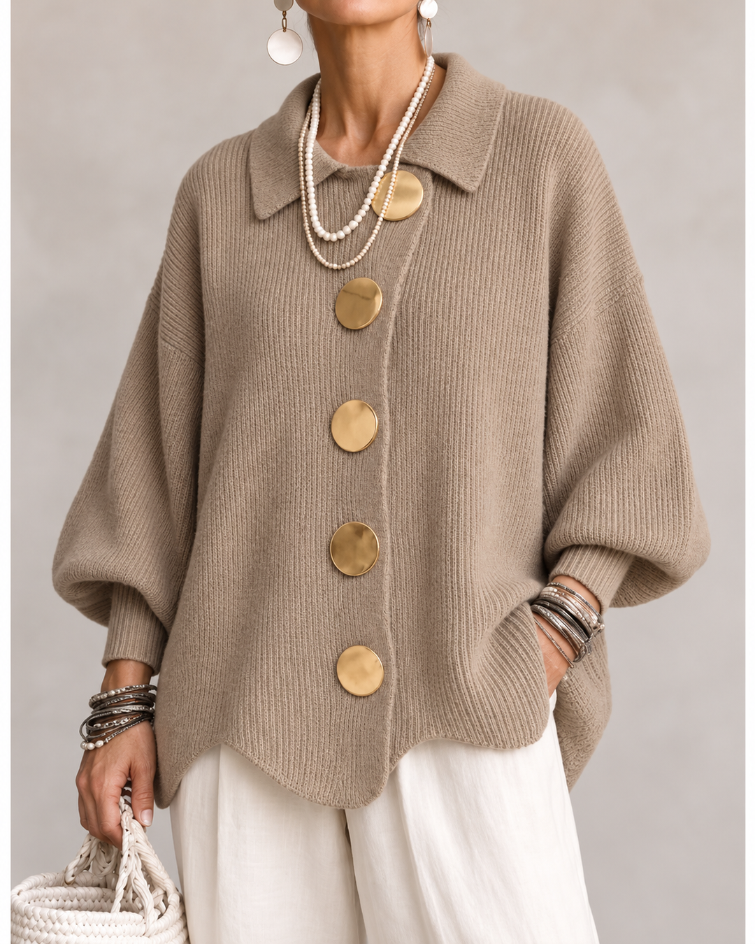 Ardelle™ | Oversize Cardigan mit Kragen