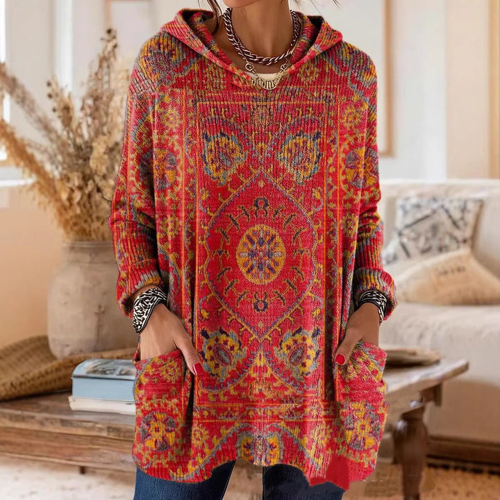 Lizzy | Tunika mit Retro-Print und Kapuze
