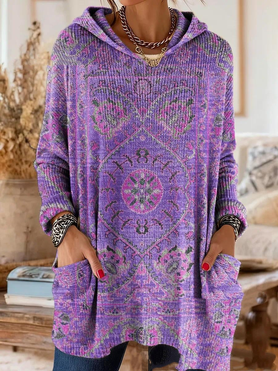 Lizzy | Tunika mit Retro-Print und Kapuze