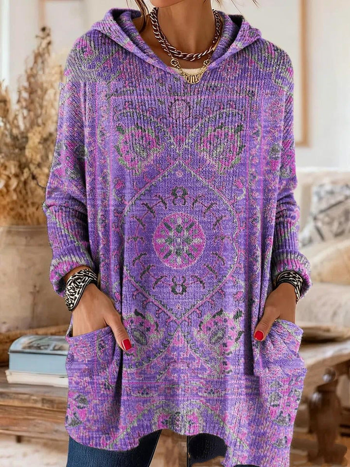 Lizzy | Tunika mit Retro-Print und Kapuze