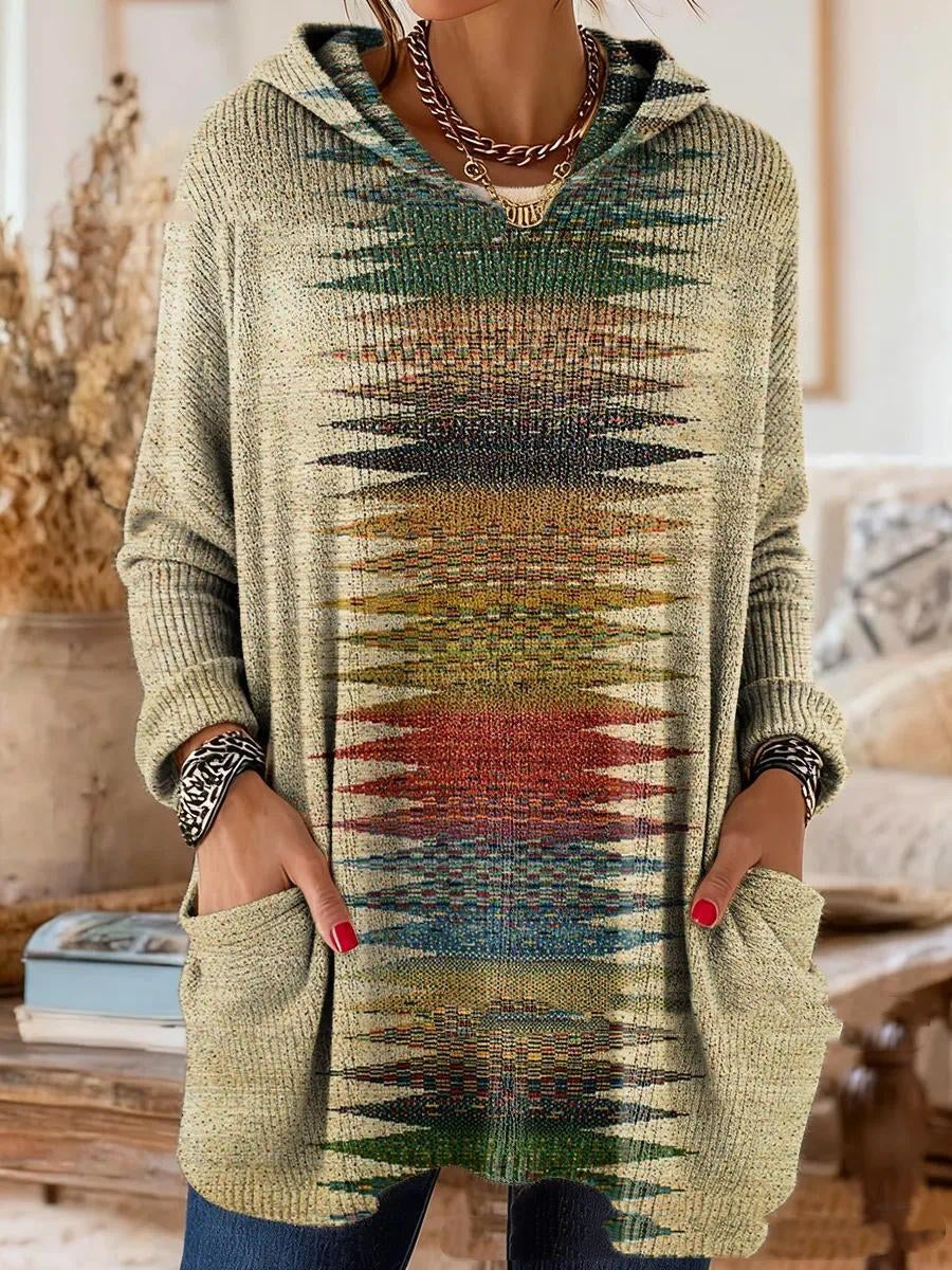 Lizzy | Tunika mit Retro-Print und Kapuze