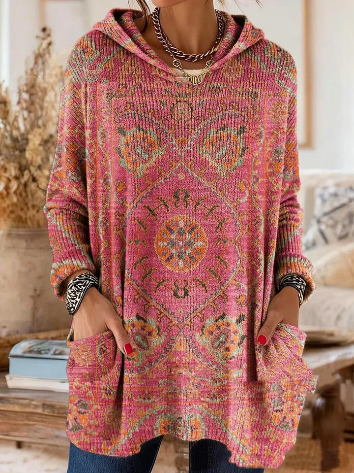 Lizzy | Tunika mit Retro-Print und Kapuze