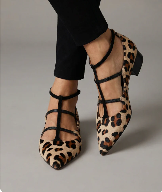 Franca | Schuhe mit Absatz und Leopardenriemen