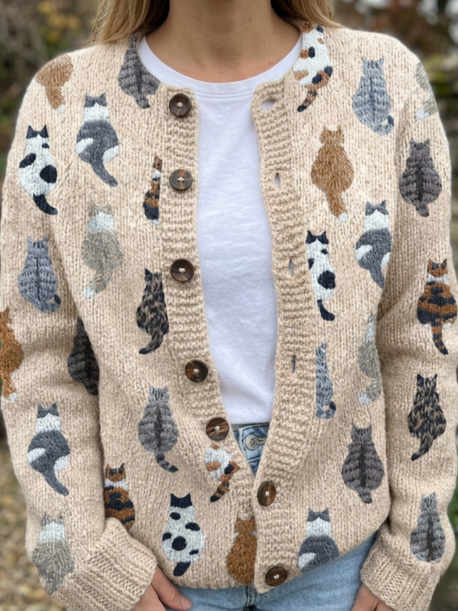 Charlotte™ | Gemütlicher Cardigan mit Katzenmotiv