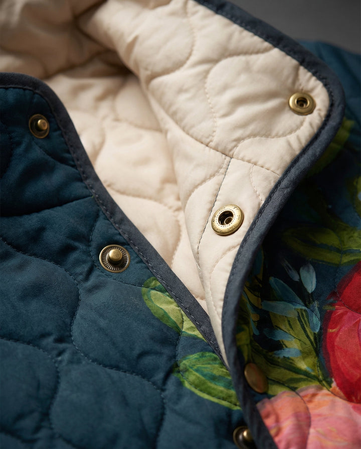 Amaya | Steppjacke mit Vintage-Blumenmuster