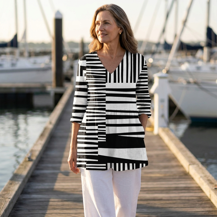 Sophie | Lange Bluse mit V-Ausschnitt