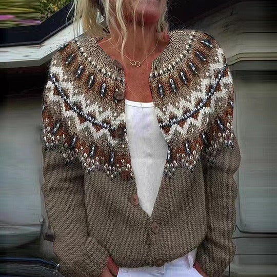 Adeline Gemütliche Vintage-Strickjacke