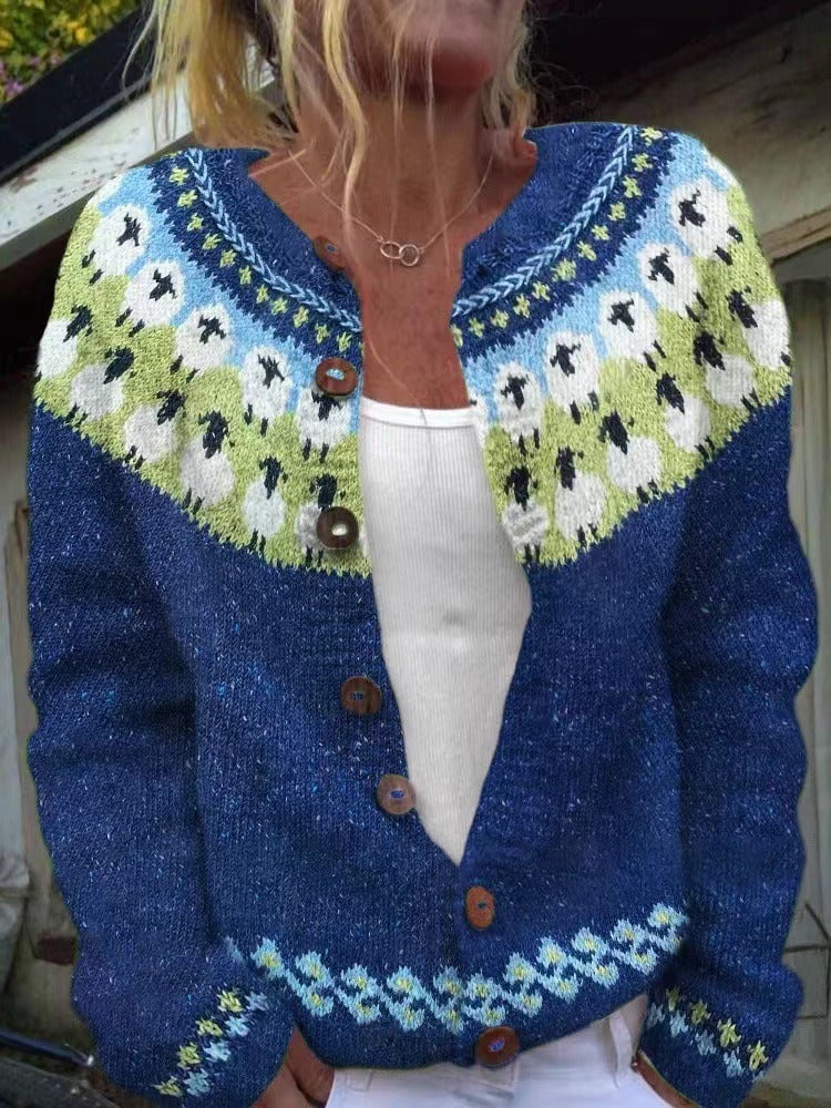 Sophie Gemütliche Vintage-Strickjacke