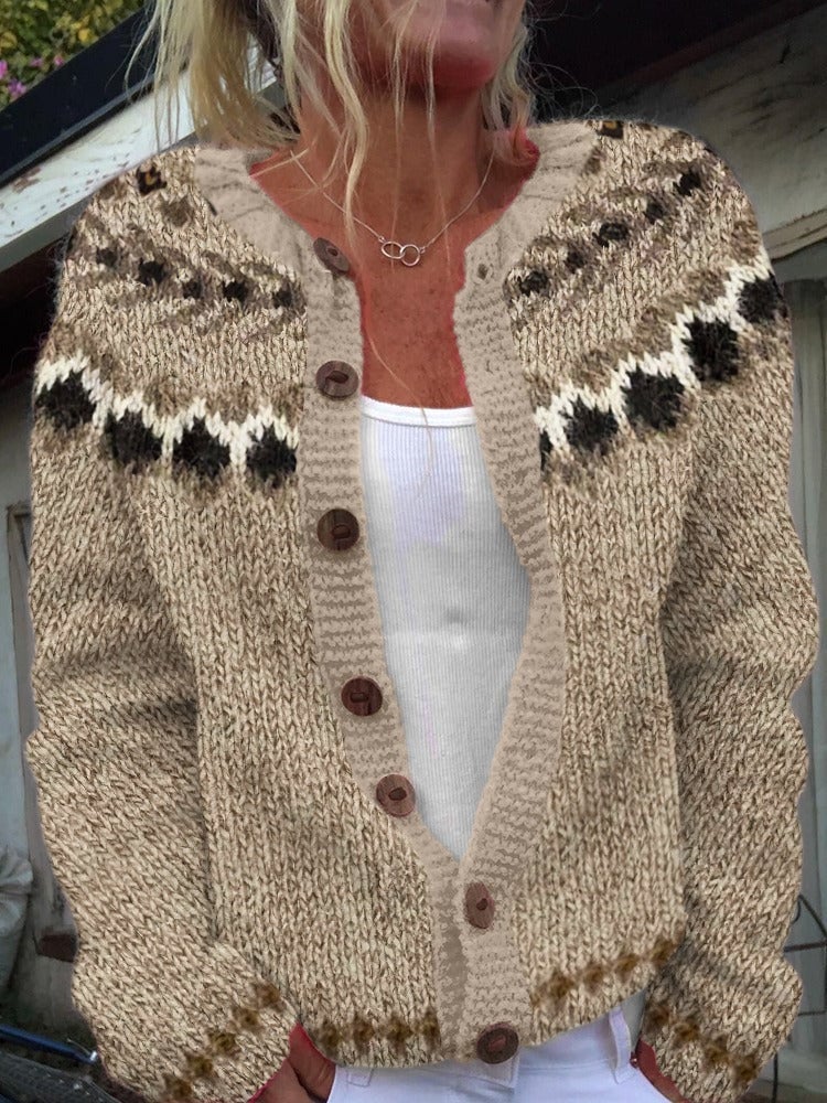 Aubree Gemütliche Vintage-Strickjacke