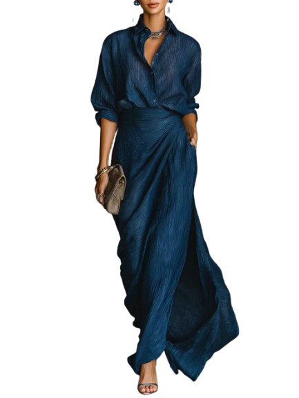 Céleste | Elegantes Set aus Bluse und langem Rock