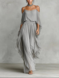 DALEMIRA | Chiffon-Set in Grau