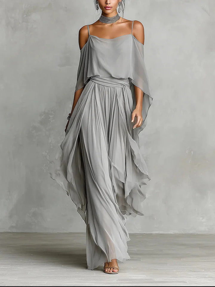DALEMIRA | Chiffon-Set in Grau