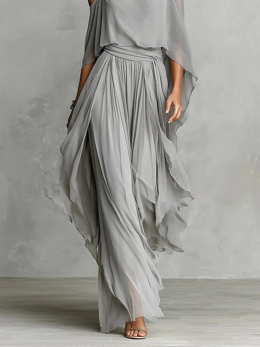 DALEMIRA | Chiffon-Set in Grau