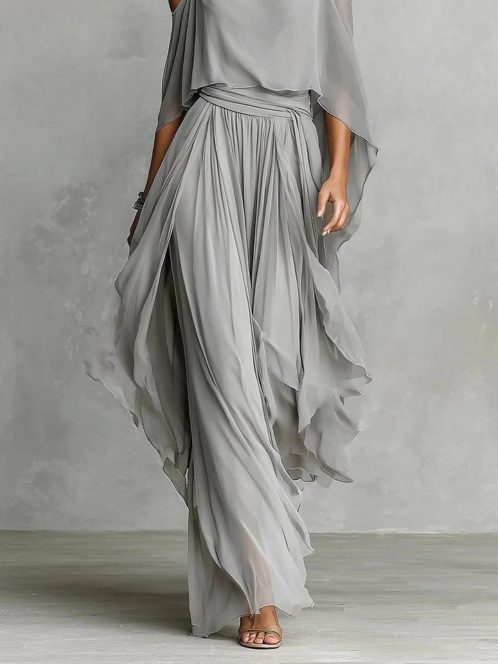 DALEMIRA | Chiffon-Set in Grau