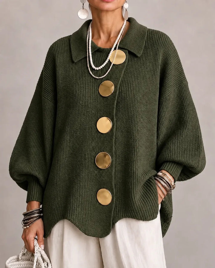 Karina - Oversized Kragen-Button Cardigan