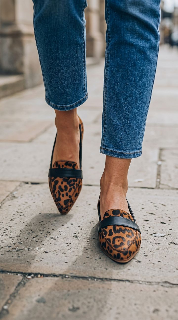 Spitzenschuh mit Riemen am Fußrücken