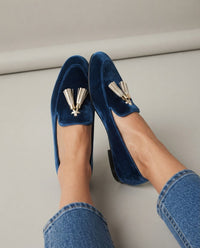 Mocassino Vittoria — Blaues Samt