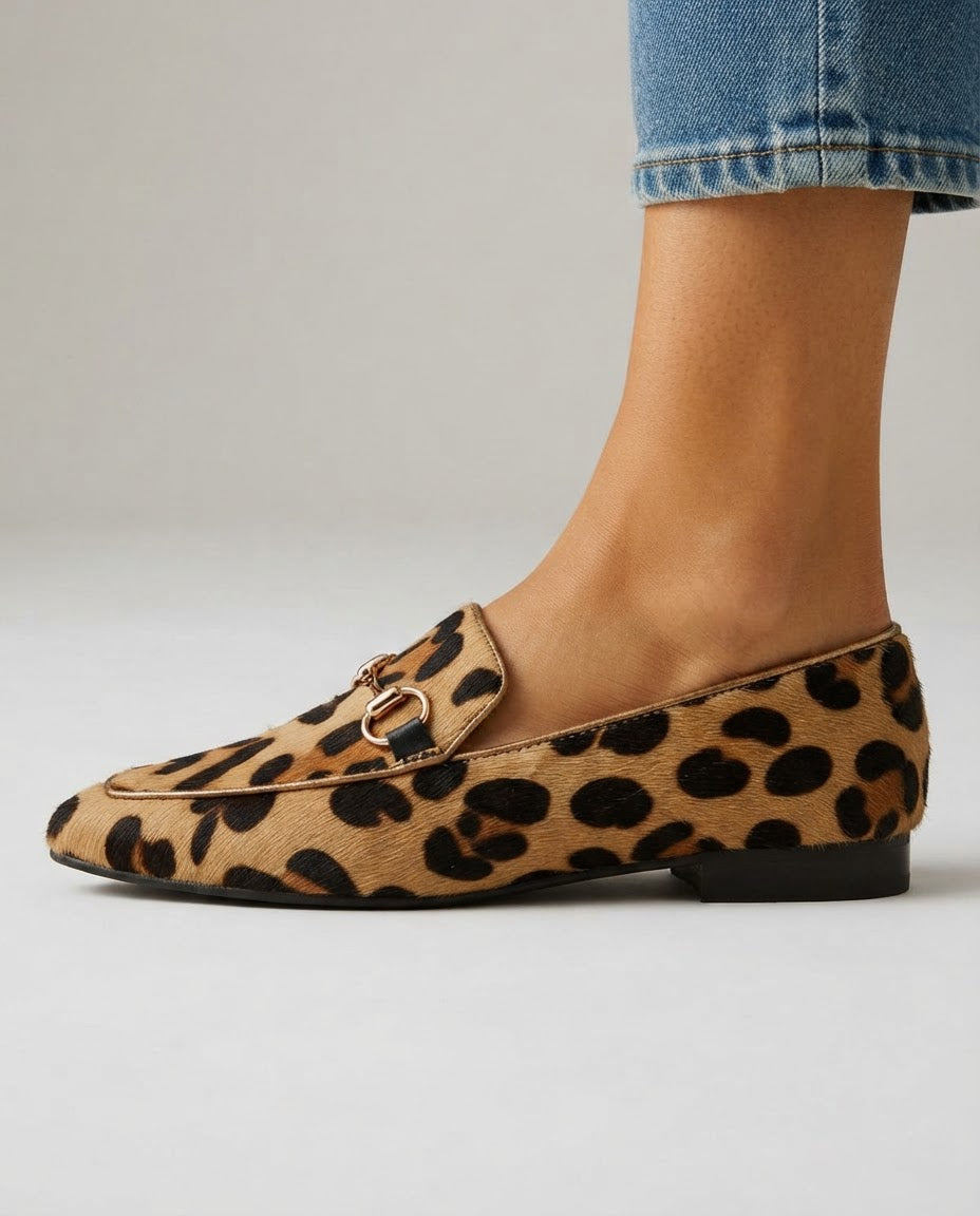 Mocassino Serena — Leopard mit Schnalle