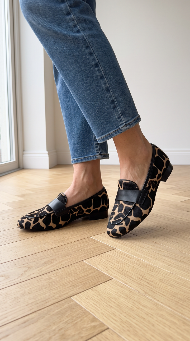 Mokassin Giulia — Giraffe Aprikose