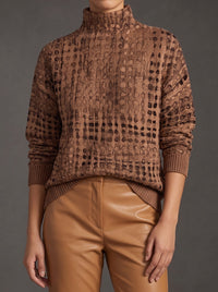 Marnie™ | Pullover mit hohem Kragen in Kastanienbraun