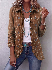 Nicolasa | Jacke mit Tierdruck und Rüschen