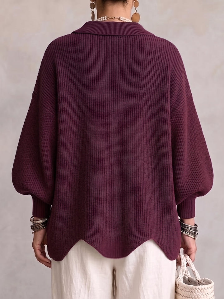 Karina - Oversized Kragen-Button Cardigan