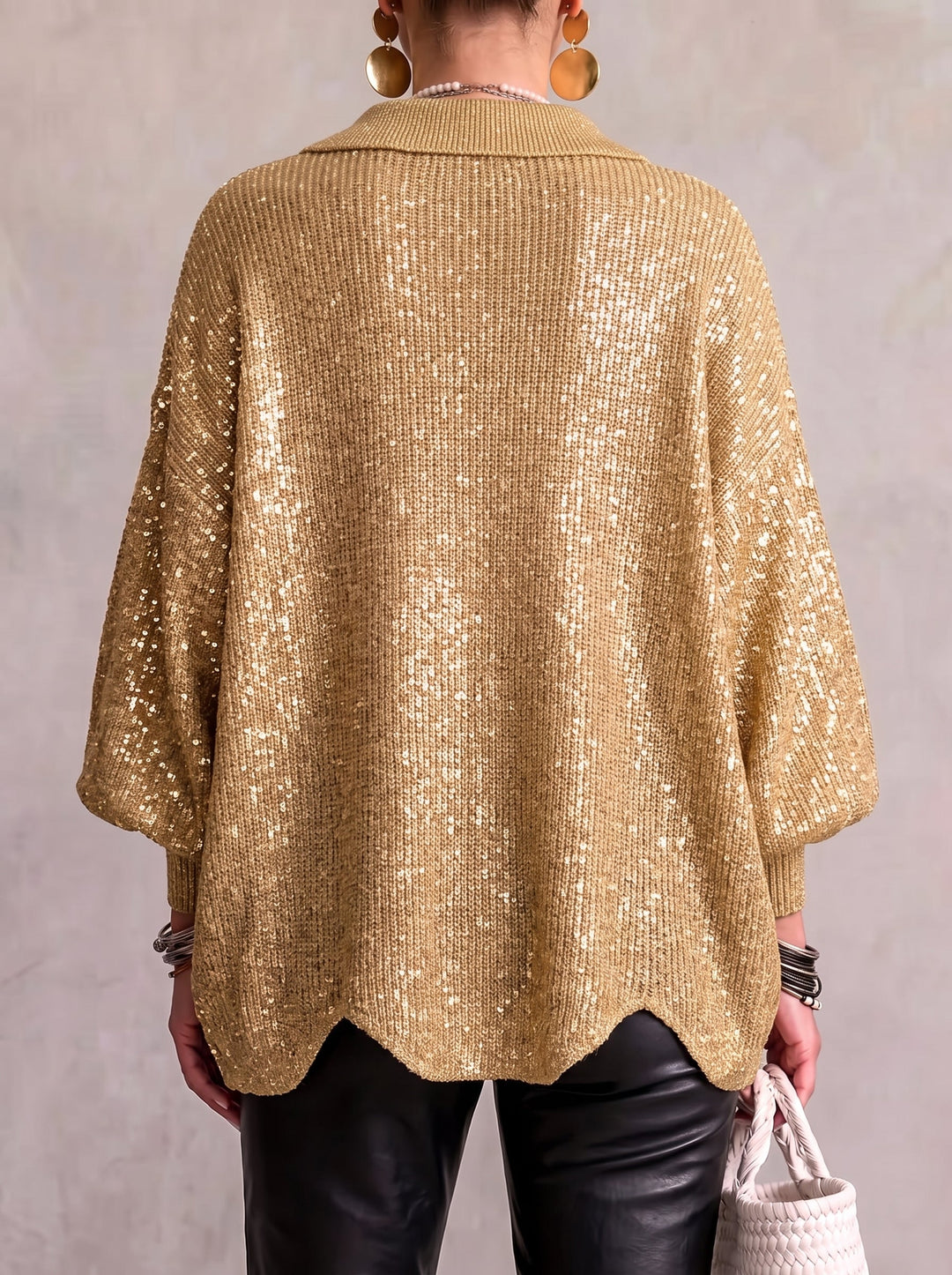 Karina - Oversized Kragen-Button Cardigan