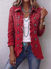 Clotilde | Verwaschene Cashmerejacke mit Volants