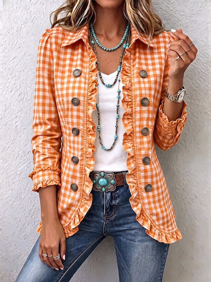 Purificación | Vichy-Karo-Jacke mit Volants