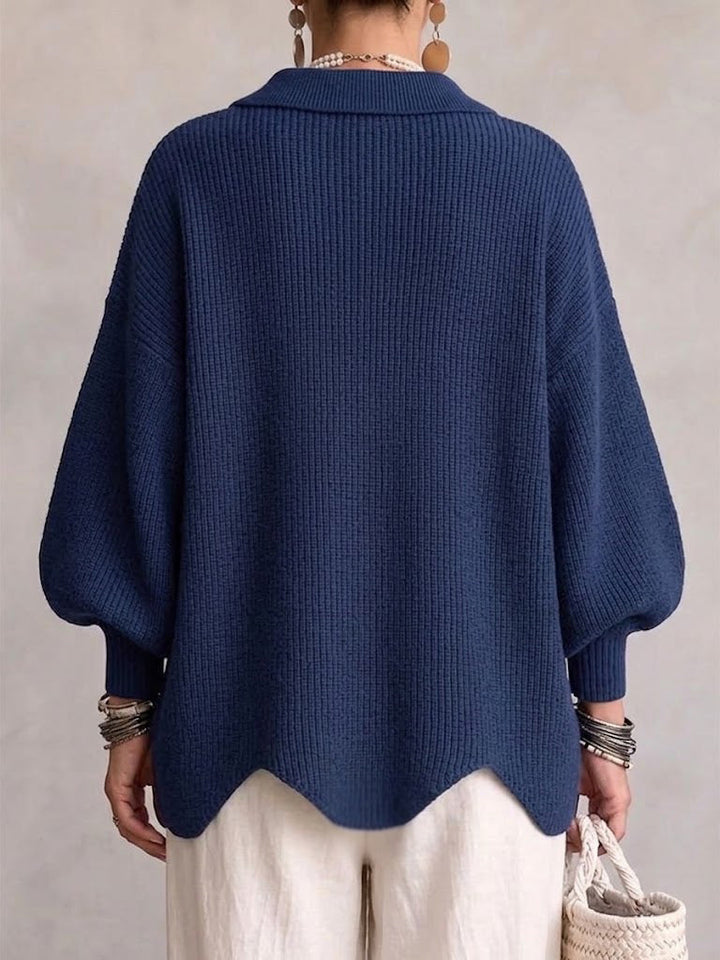 Karina - Oversized Kragen-Button Cardigan