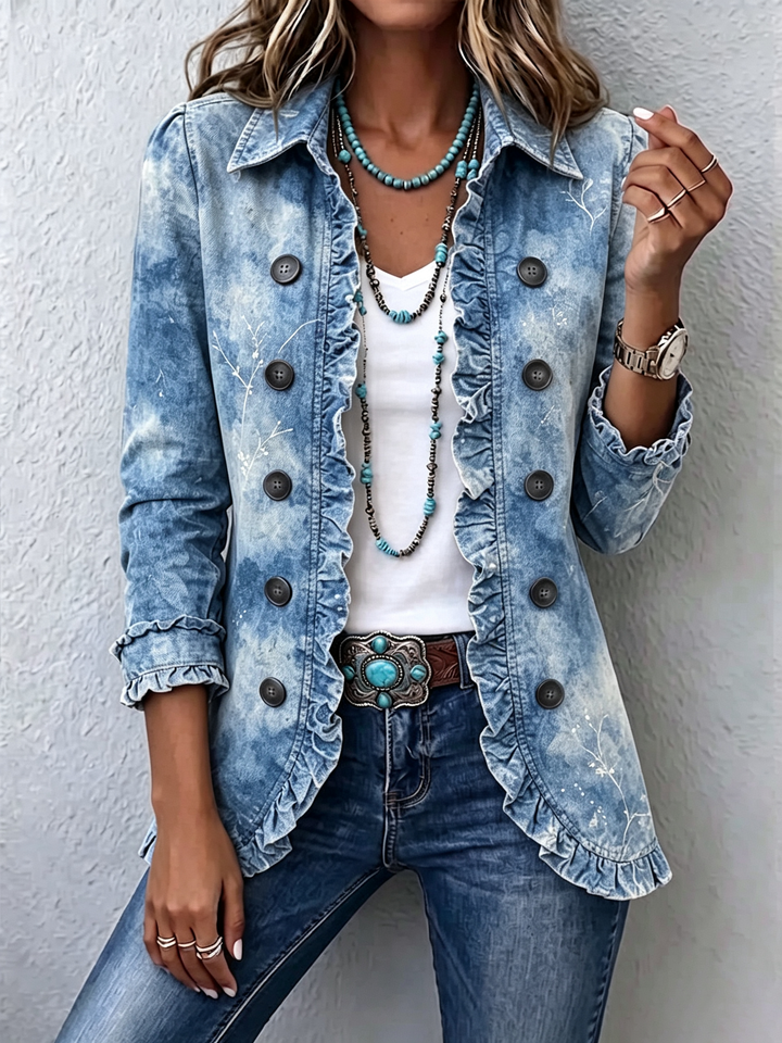 Genoveva | Botanische Blusenjacke mit Volants