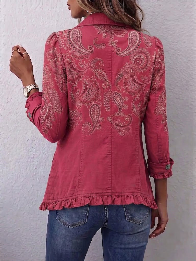 Adorazione | Rosa Cashmere-Jacke mit Volants