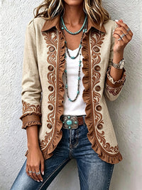 Almudena | Bestickte Blumenjacke mit Volants