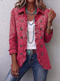 Adorazione | Rosa Cashmere-Jacke mit Volants