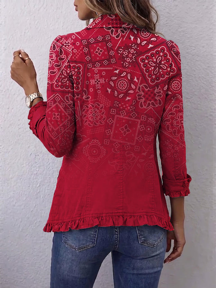 Clotilde | Verwaschene Cashmerejacke mit Volants