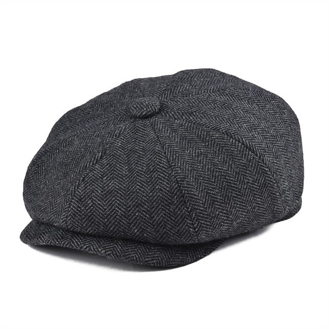 Calvin™ | Warme Klassische Fischgrät Newsboy Cap