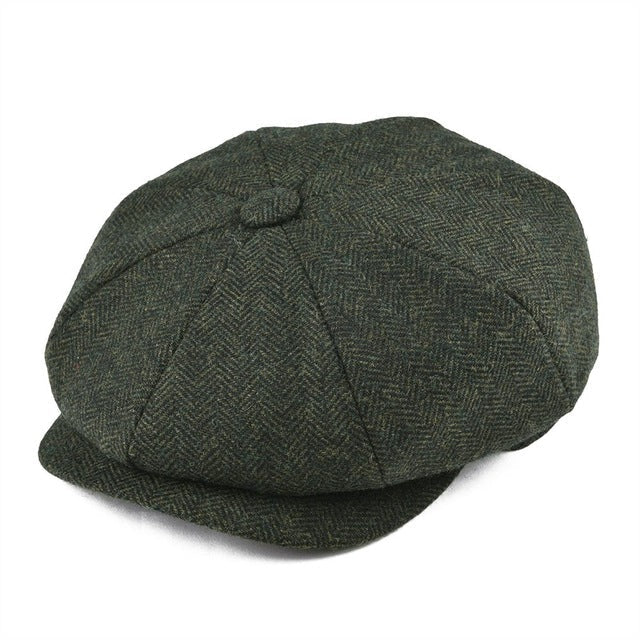 Calvin™ | Warme Klassische Fischgrät Newsboy Cap