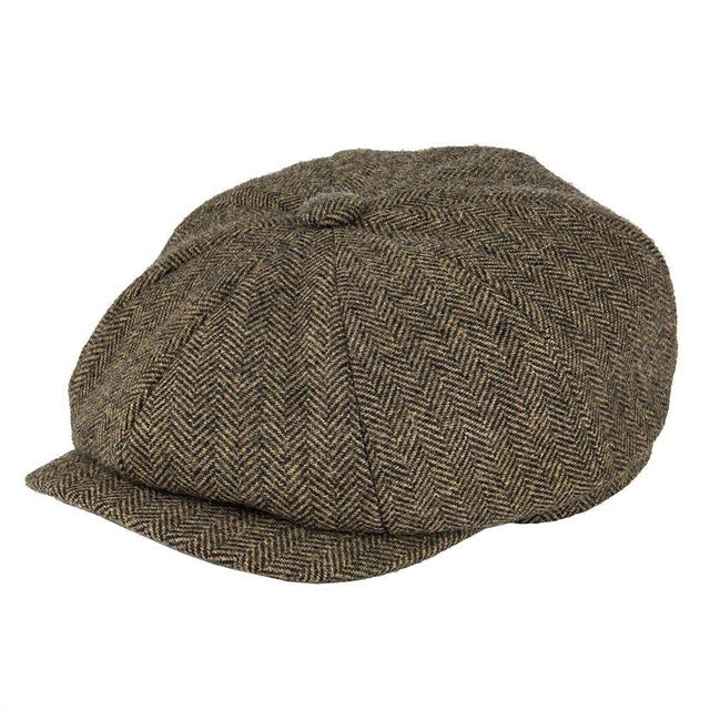 Calvin™ | Warme Klassische Fischgrät Newsboy Cap