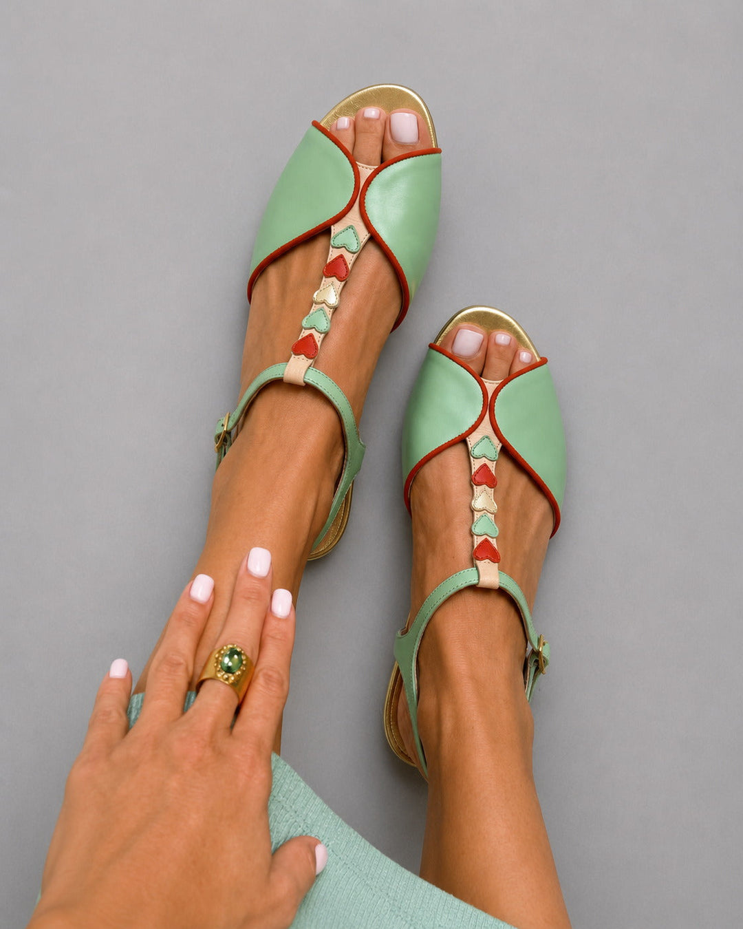 PEARL | Sandalen mit Herzdetail und Slingback
