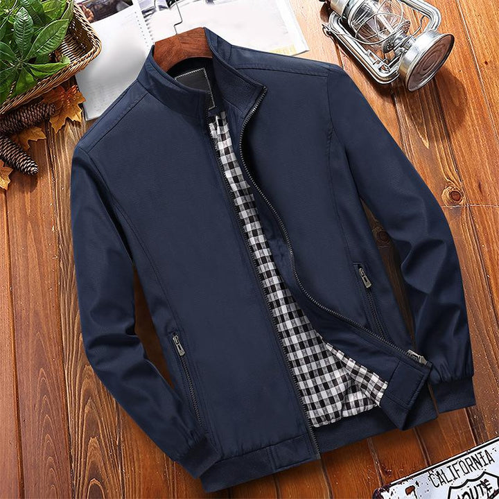 Herren Klassische Stehkragenjacke mit Karolining